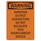 Signmission OSHA Warning Sign, 14" Height, Rigid Plastic, Inverter Output Connection Do, Portrait OS-WS-P-1014-V-13265 - alternate 1